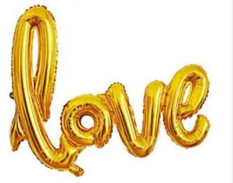 Фольговані надувні літери КНР "Love" золоті, (100 х 64 см), фото 1