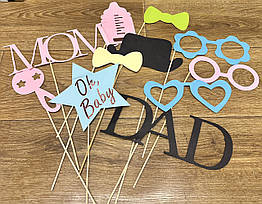 Аксесуари на бебі шауер Baby shower 11 предметів