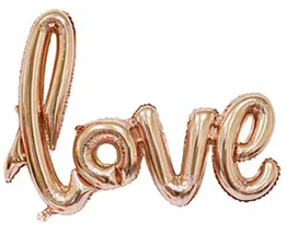 Фольговані надувні літери КНР "Love" рожеве золото, (100 х 64 см)