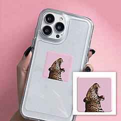 Стікер "Pink wild cat" 3D, 3,5см