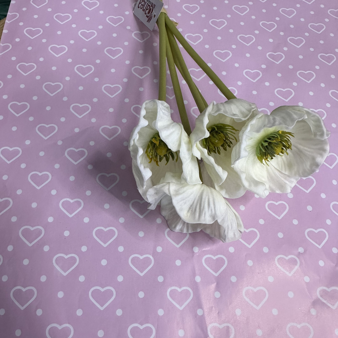 Штучний букет анемон білий, фото 1