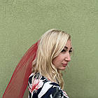 Фата для дівич-вечора, червона, фото 2