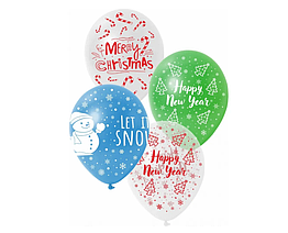 Кульки латексні Merry Christmas 10" 10 штук (64)