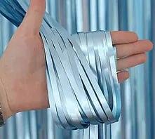 Шторка-завіса з фольги для фотозони "Сатин блакитна", 2 х 1 м, фото 1