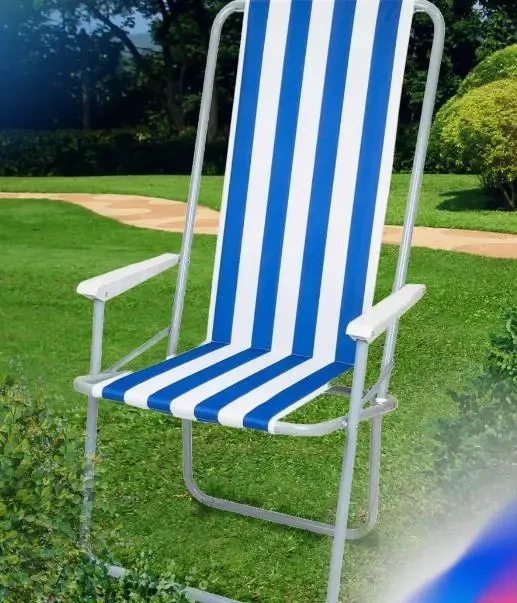 Стілець STD-03 смугастий, складаний, метал+тканина  В760*Ш500*Д510мм, фото 1