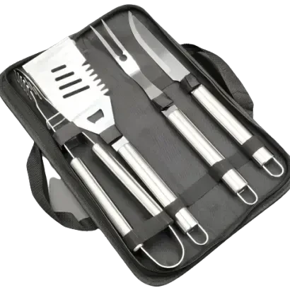 Набір аксесуарів для барбекю 4 предмета в чохлі, фото 1