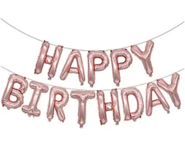 Надувні фольговані слова "Happy Birthday" рожеве золото, 40 см