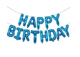 Надувні фольговані слова "Happy Birthday" сині, 40 см