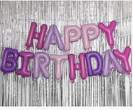 Надувні фольговані слова "Happy Birthday" макарунс 40 см