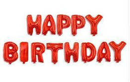 Надувні фольговані слова "HAPPY BIRTHDAY" червоні, 40 см