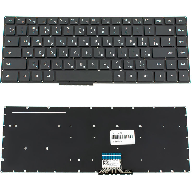 Клавіатура для ноутбука HUAWEI (W50, W60 series) rus, black, без кадру