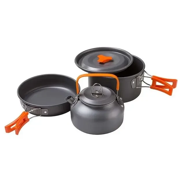 Набір похідного посуду складаний на 2 персони, 3 предмети, алюміній, DS-308 турист, фото 1