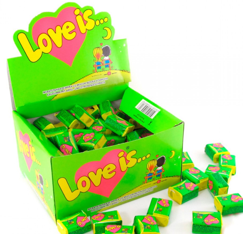 Жуйки "Love is..." яблуко-лимон, 100 шт