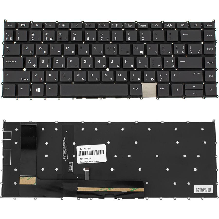Клавіатура для ноутбука HP (EliteBook X360: 1040 G8) ukr, black, без фрейма, підсвічування клавіш (ОРИГИНАЛ)