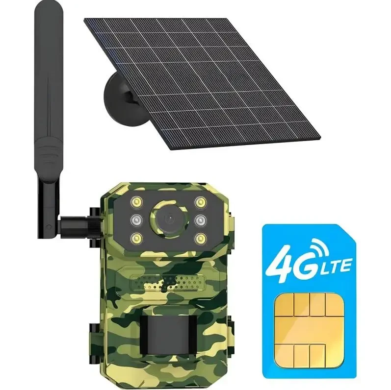 Камера для полювання на сонячній батареї A8S 4G, нічна зйомка, датчик руху, камуфляж, фото 1