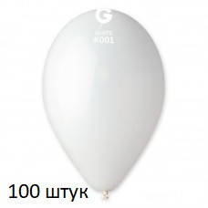 Латексні кульки 100 шт Gemar пастель білий 12" 30 см