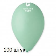Латексні кульки 100 шт Gemar пастель аквамарин 12" 30 см