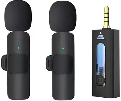 Подвійний бездротовий петличний мікрофон K35 (AUX 3.5mm)