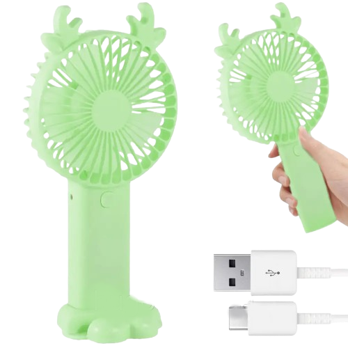Ручний акумуляторний портативний міні вентилятор на підставці USB 6793 Jm