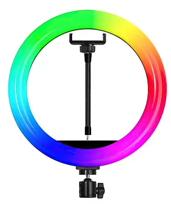 Кільцева світлодіодна лампа RGB 30 см із кріпленням для телефону