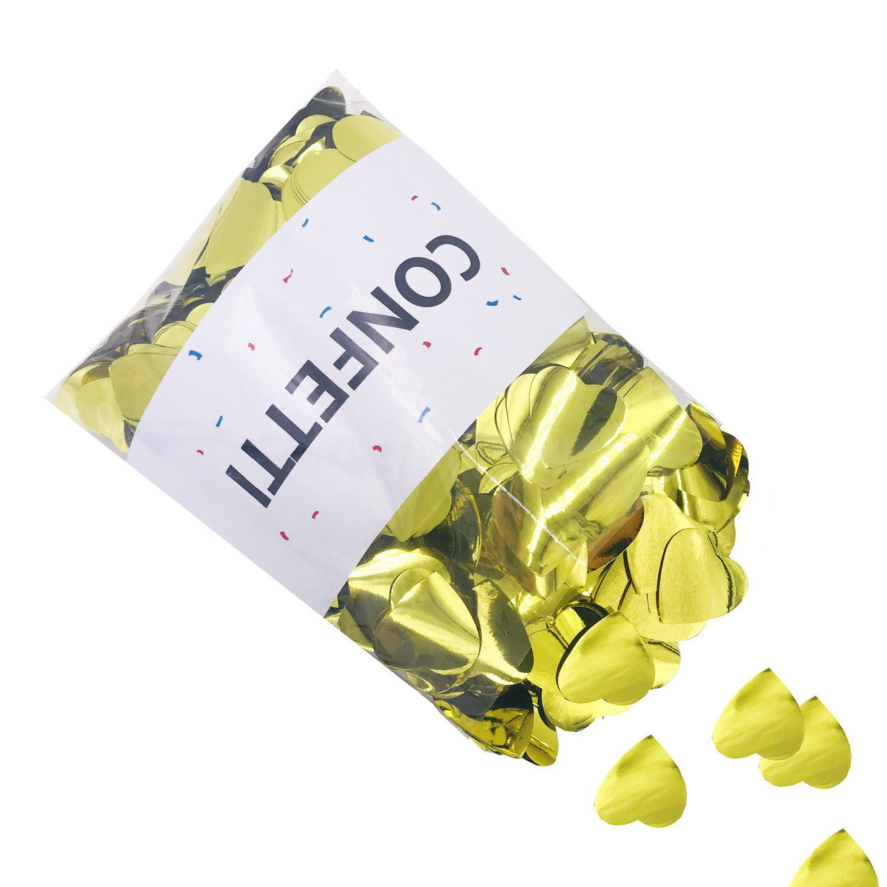 Конфетті "Сердечка" золоті металік 35 мм, 250 г, фото 1