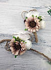 Набір бутоньєрок пудра, рустик, фото 3