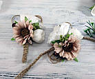 Набір бутоньєрок пудра, рустик, фото 4