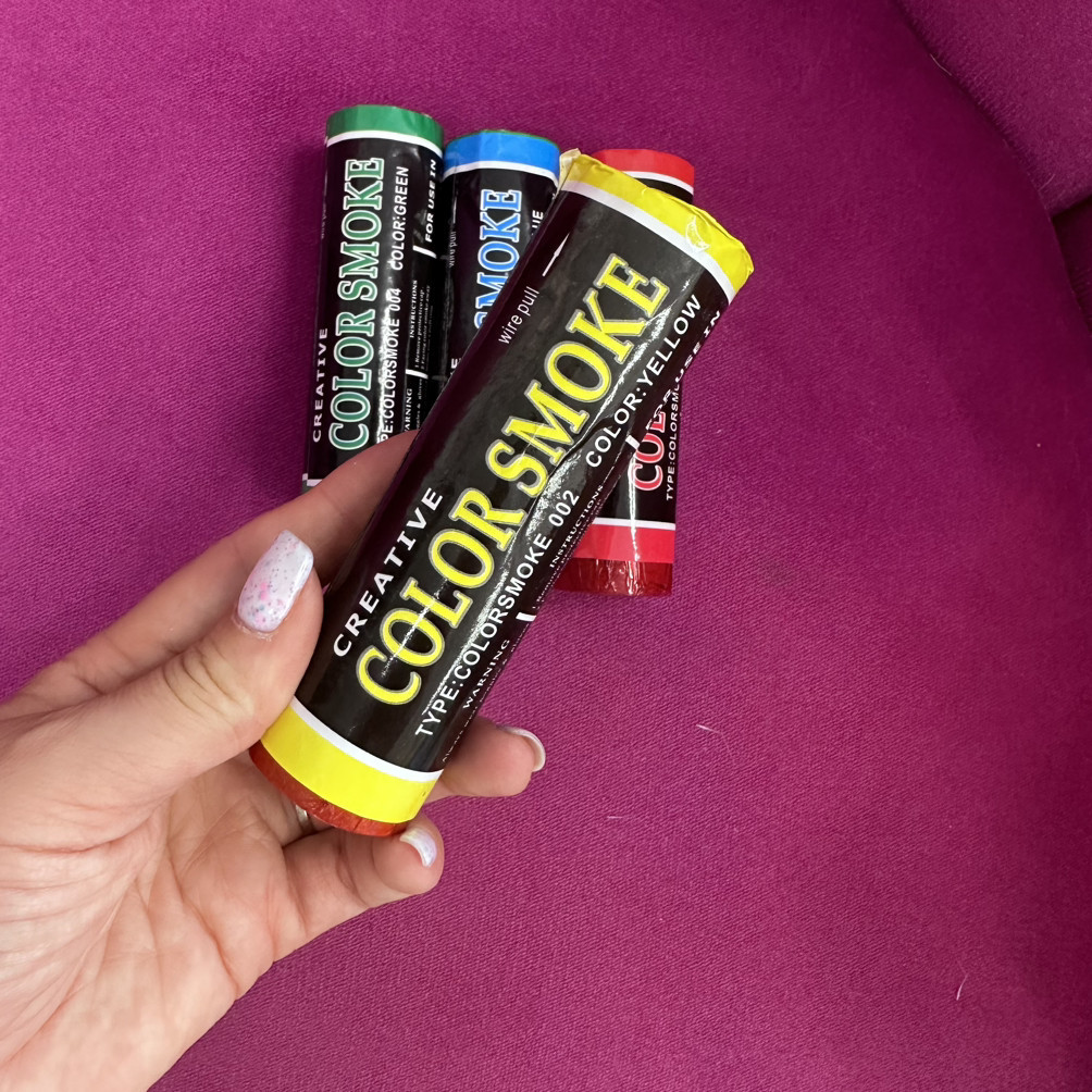 Кольоровий дим creative color smoke жовтий 60 с, фото 1