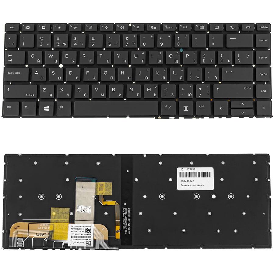 Клавіатура для ноутбука HP (EliteBook X360 1040 G5 G6) rus, black, без фрейма, підсвічування клавіш(оригінал)