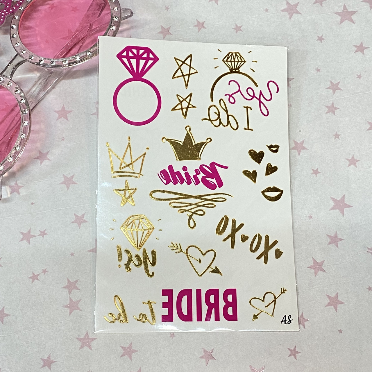 Набір тимчасових тату на дівич-вечір, 11х16,5 см, фото 1