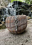 Підвісне кашпо зі штучного ротангу “Лоза 5 л” — плетений горщик ручної роботи для балкона, тераси, саду, фото 2