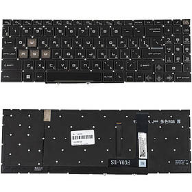 Клавіатура для ноутбука MSI (GF66, GF76) rus, black, без кадру, підсвічування клавіш (RGB) (ОРИГІНАЛ)