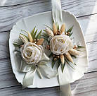 Набір екслюзивних бутоньєрок у молочному кольорі, фото 4