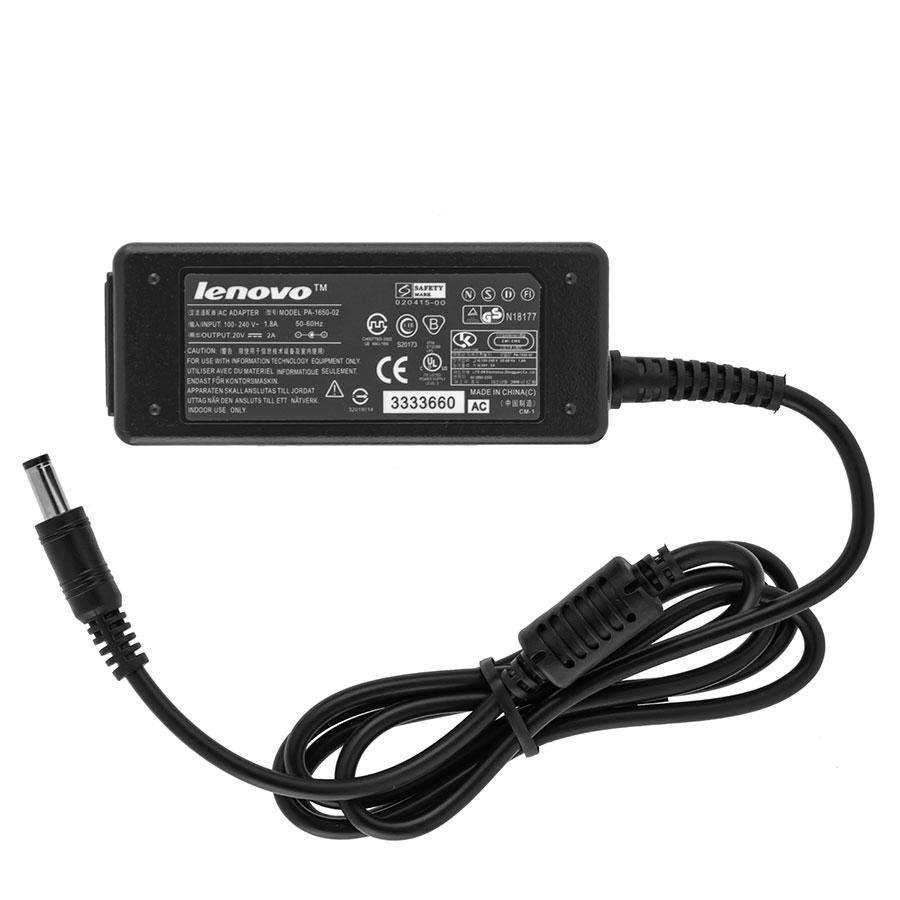 Блок живлення для ноутбука LENOVO 20V, 2A, 40W, 5.5*2.5мм, 3 hole, прямий роз'єм, black (без кабеля!)