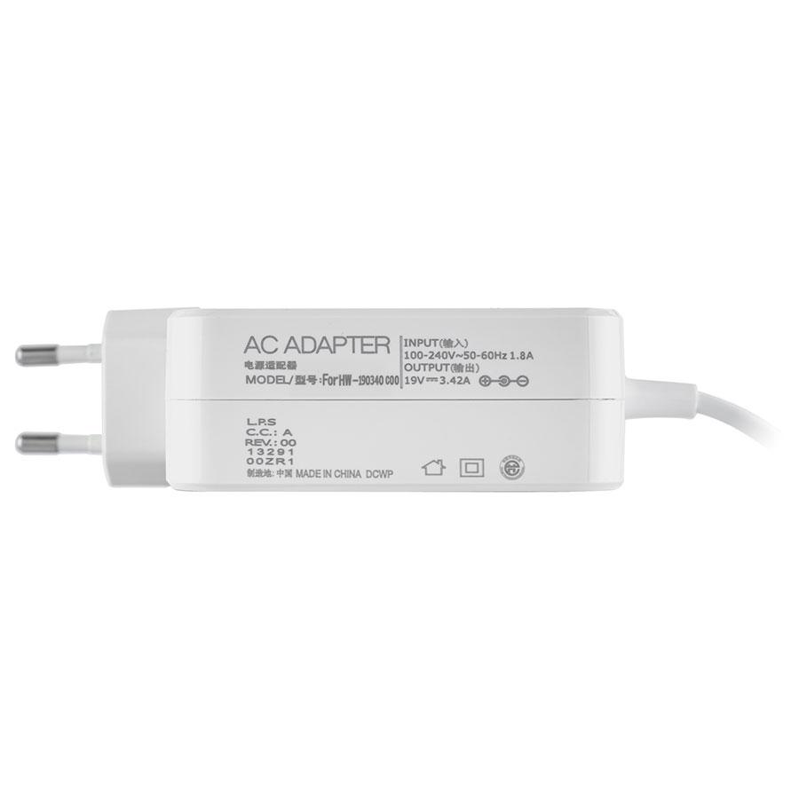 Блок живлення для ноутбука XIAOMI 19V, 3.42A, 65W, 4.0*1.7мм, прямой разъём, квадратний, white (без кабеля!)