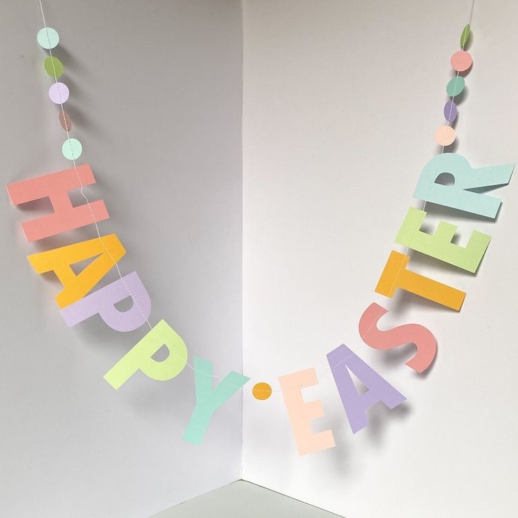 Гірлянда HAPPY EASTER, пастель, 2 м