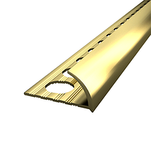 Зовнішній закруглений алюмінієвий профіль під плитку 10 мм НАП-10 (2,7 м) золото