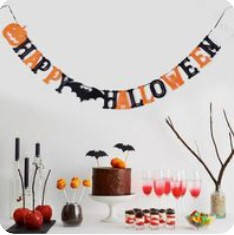 Гірлянда паперова на Хелловін "Happy Halloween", 2 м