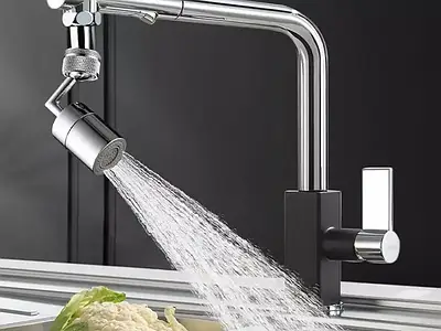 Насадка на кран Water для змішувача Металевий аератор поворотна головка на 720 градусів з 2 режимами вигнутий обертовий