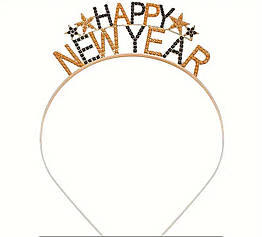 Обруч зі стразами " Happy New Year" на Новий Рік, оne size
