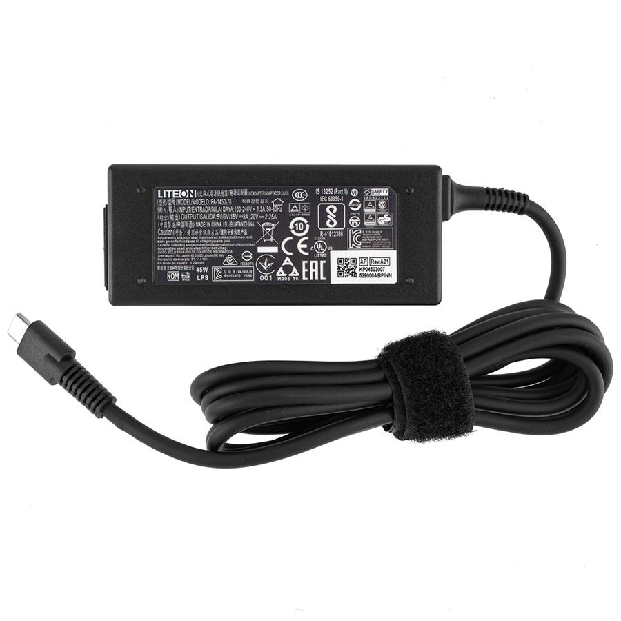 Оригінальний блок живлення для ноутбука ACER TYPE-C 45W, black, RECTANGULAR