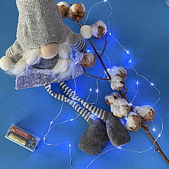 Гірлянда - нитка Роса на батарейках, холодний білий, 3 метра