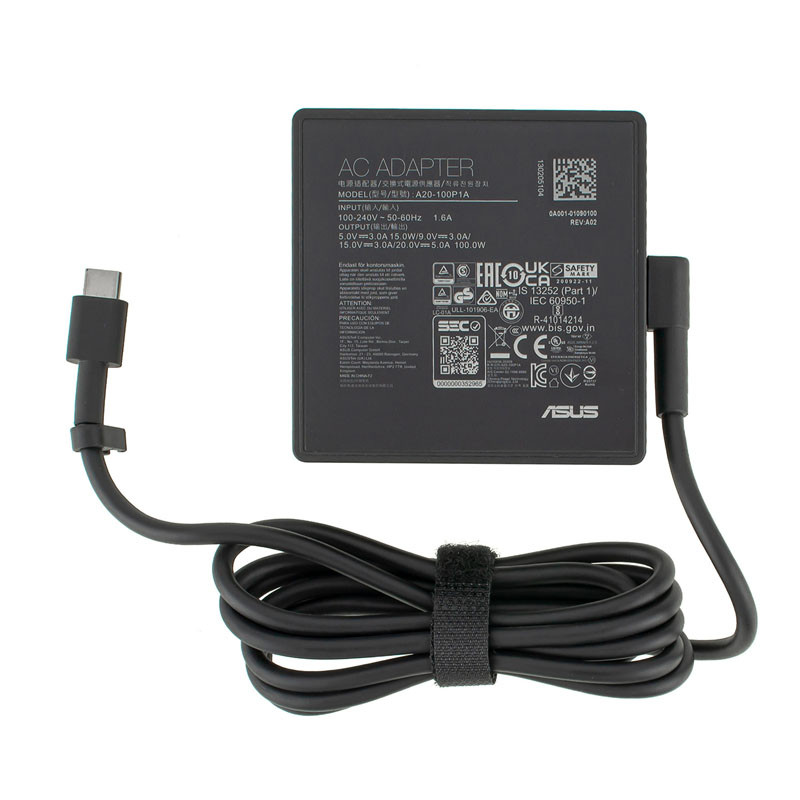 Оригінальний блок живлення для ноутбука ASUS TYPE-C 100W, квадратный, black (нужен кабель!)