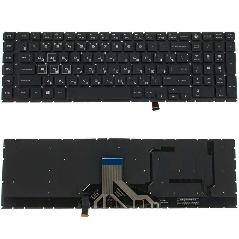 Клавіатура для ноутбука HP (Omen: 17-CB series) rus, black, без кадру, підсвічування клавіш (RGB)