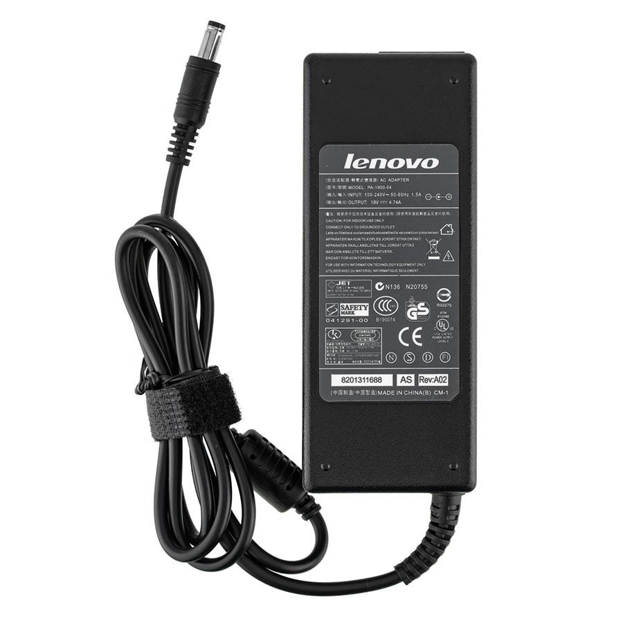 Блок живлення для ноутбука LENOVO 19V, 4.74A, 90W, 5.5*2.5мм, 3 hole, прямий роз'єм, black (без кабеля!)