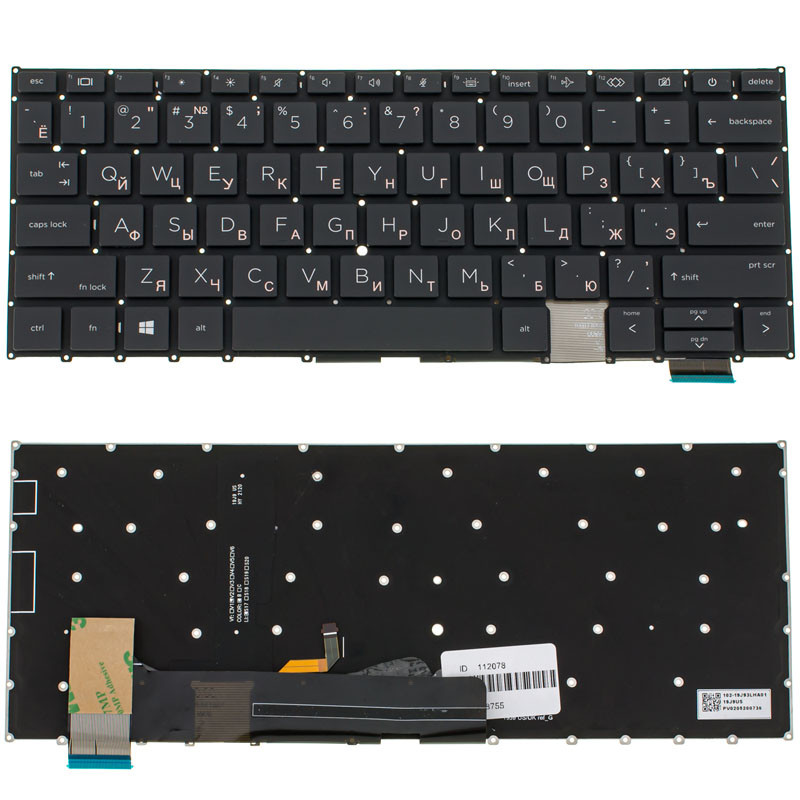 Клавіатура для ноутбука HP (EliteBook X360: 1030 G8) rus, black, без фрейму