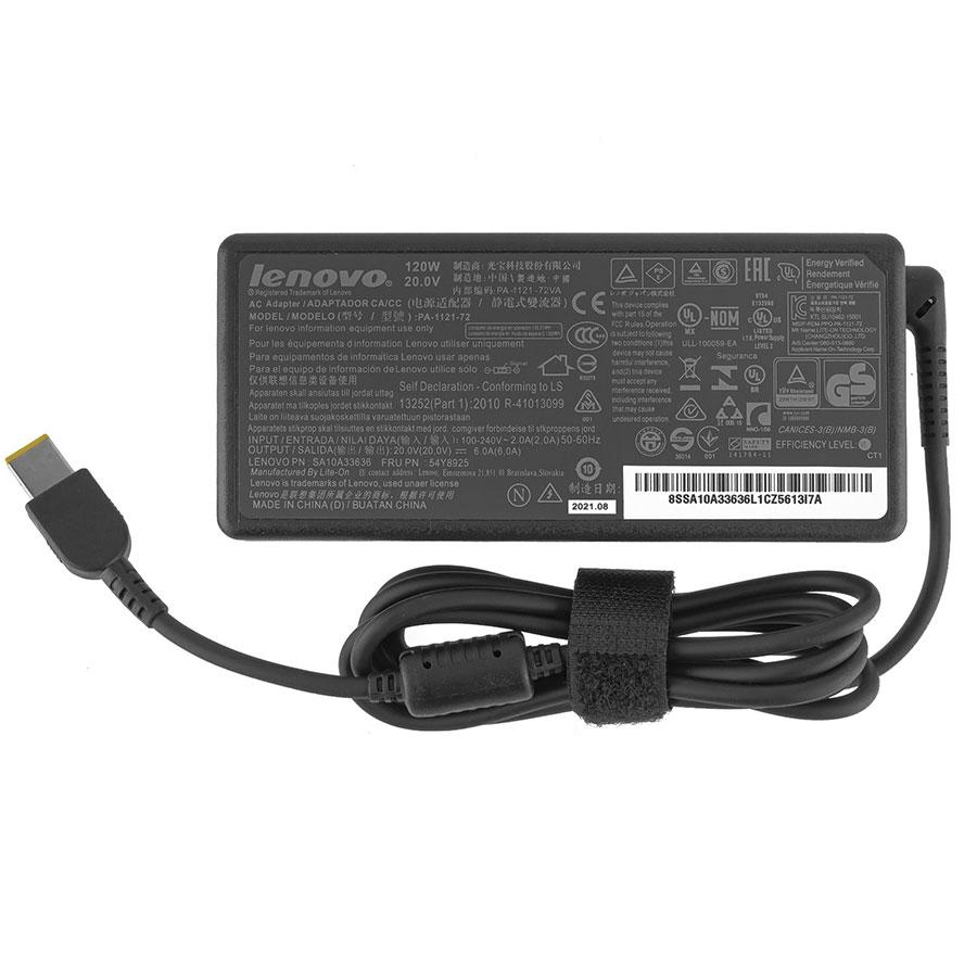 Блок живлення для ноутбука LENOVO 20V, 6A, 120W, USB+pin (Square 5 Pin DC Plug), black (без кабеля!)