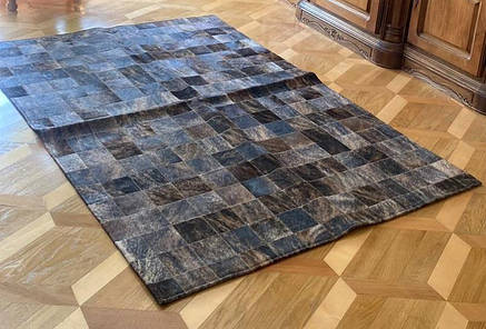 Килим зі шкіри коровиI Килимок зі шматків шкур, фото 1