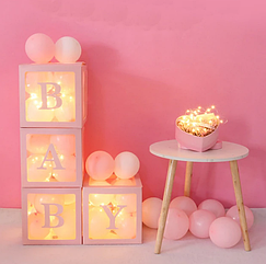 Коробки BABY рожеві для фотозони
