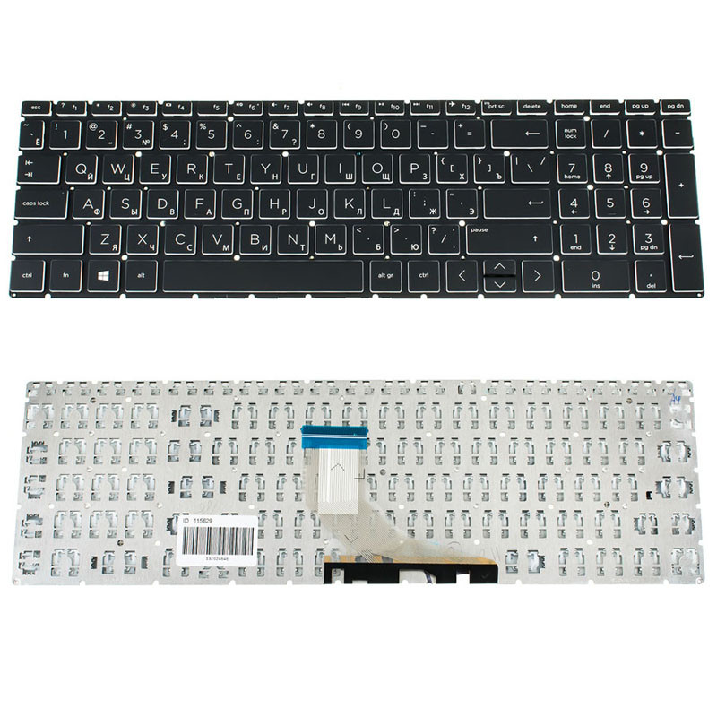 Клавіатура для ноутбука HP (250 G7, 255 G7 series) rus, black, без фрейма, white bezzel (оригінал)